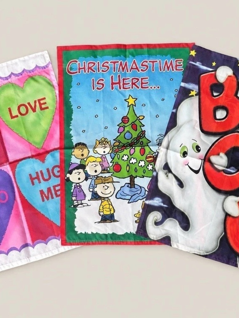 Seasonal Garden Flags Peanuts Christmas Halloween Valentine 12x18